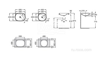 Раковина Roca Beyond 56х43 белый 3270B6000