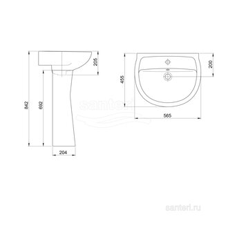 Раковина Santeri Версия с переливом декор бежевый 131115S0711B0