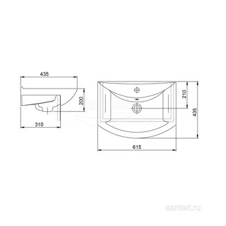 Раковина Santeri Грация с переливом белый 131203S0011B0