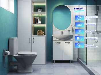 Раковина Santeri Грация с переливом белый 131203S0011B0