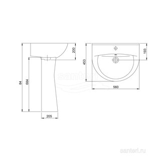 Раковина Santeri Виктория с переливом голубой 131116S0611B0