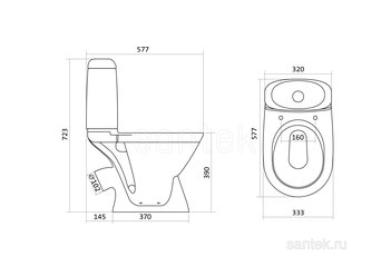 Унитаз-компакт Santek Римини с диагональным выпуском 1WH302130