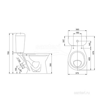 Унитаз-компакт Santeri Виктория крап на белом 1.P301.6.S01.00B.F