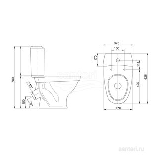 Унитаз-компакт Santeri Вест салатовый 1.P201.8.S04.00B.F