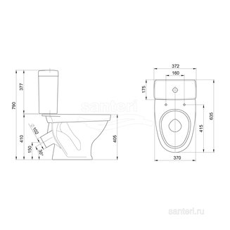 Унитаз-компакт Santeri Форвард крап на белом 1.P205.2.S01.00B.F