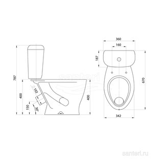 Унитаз-компакт Santeri Воротынский белый 1.P401.7.S00.00B.F
