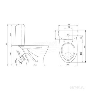 Унитаз-компакт Santeri Версия (комфорт) белый 1.P403.3.S00.00B.F