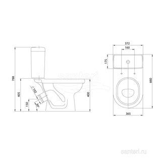 Унитаз-компакт Santeri Визит белый 1.P405.3.S00.00B.F