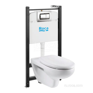 ПЭК Roca Victoria 893100000 подвесная чаша + инсталляция + сиденье + панель смыва