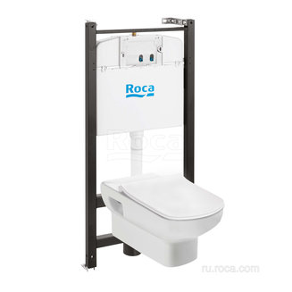 ПЭК Roca Dama Senso 893104680 подвесная чаша + инсталляция + Slim сиденье дюропласт, без панели смыва